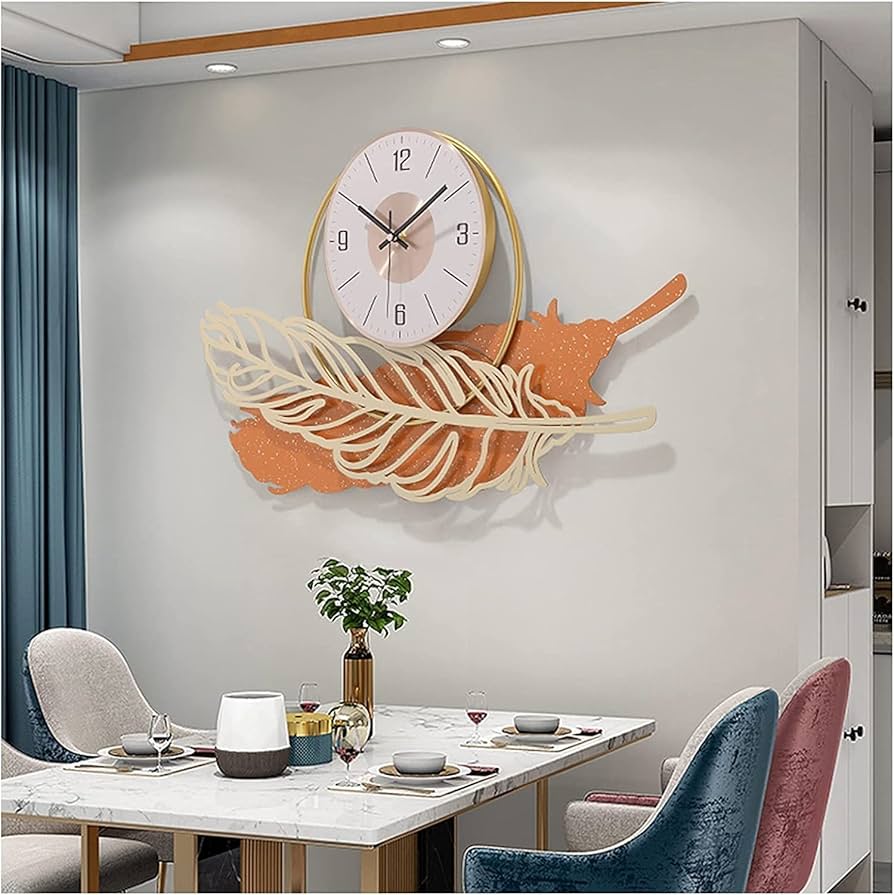 Large Modern Feather Design Wall Clock